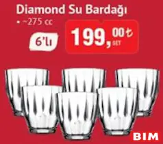 PAŞABAHÇE DİAMOND SU BARDAĞI 275 CC 6'LI PAŞABAHÇE DİAMOND SU BARDAĞI 275 CC 6'LI